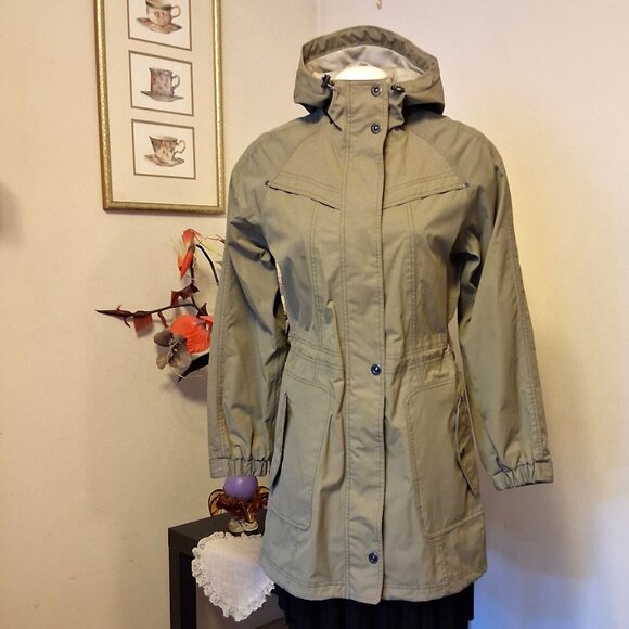 NWT Signal Hooded Gray Olive Green Lined Trench Coat Outerwear M - Picture 2 of 15